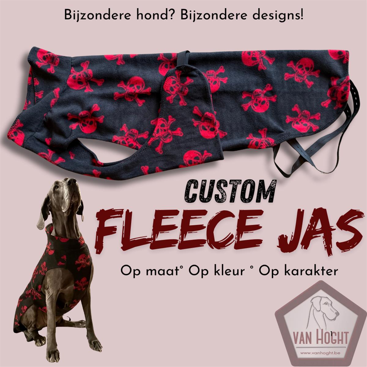 Custom Fleece jas - Maat 90-Skull